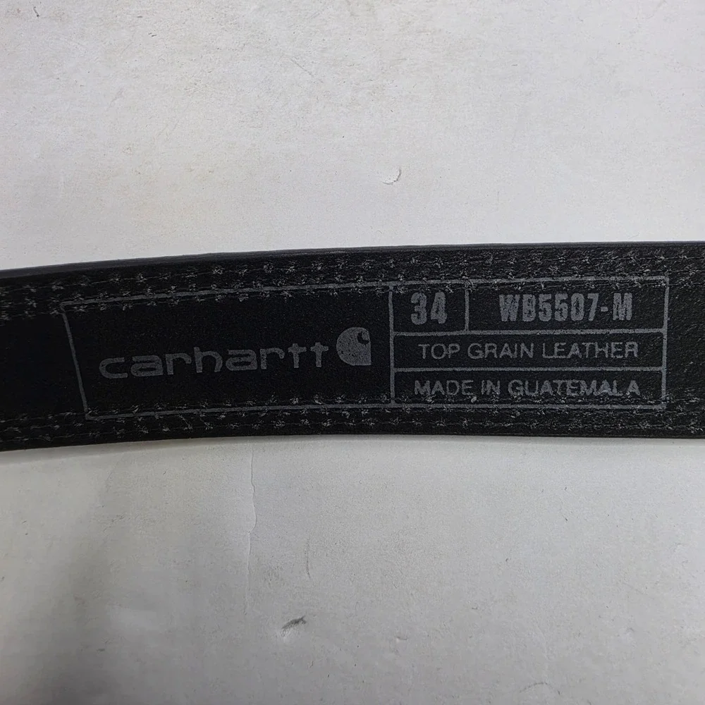 Carhartt Belt Grayish Black Top Grain Leather Size 34 Measures 40